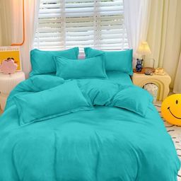 MORADO Sea Green 260 TC Queen Bedsheet with 2 Pillow Covers-image-35