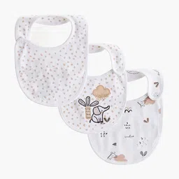 Juniors by Babyshop Infants Pack Of 3 Printed Cotton Bibs-picture-14