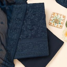 Koskii Floral Embroidered Unstitched Dress Material-image-29