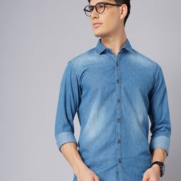 THE BEETEL HOUSE Men Standard Slim Fit Spread Collar Faded Cotton Casual Shirt-image-88