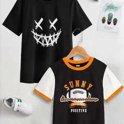 Dagcros Boys Printed Pure Cotton T-shirt Set of 2-picture-24