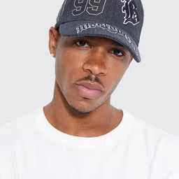 boohooMAN Men Typography Printed Baseball Cap with Embroidered Detail-42