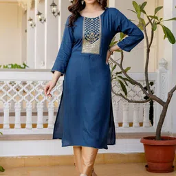 SURHI Women Embroidered Thread Work Block Print Kurta-image-18