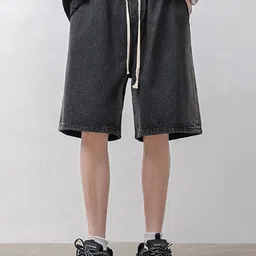StyleCast Men Solid Loose Fit Denim Shorts-picture-33