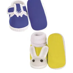 NESKA MODA 3 To 12 Month Unisex Baby Set of 2 Pair Combo Soft Cotton Butterfly & Rabit Face Booties image 3