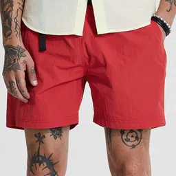 Snitch Men Snitch Red Regular Fit Mid-Rise Shorts-29