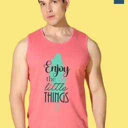 WOOSTRO Pack Of 2 Printed Combed Cotton Gym Vests VWS26(98 PEACOCK)(ENJOY PEACH)-image-80