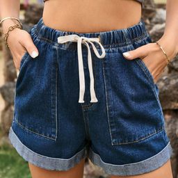 Oh Rare Women Regular Fit High-Rise Denim Shorts-image-15