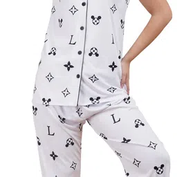 GuSo Shopee Women White Cotton Blend Night suits-image-46
