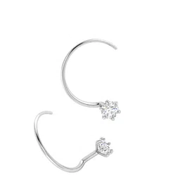 SOMYA Set Of 2 Sterling Silver Zircon-Studded Nosepin-3