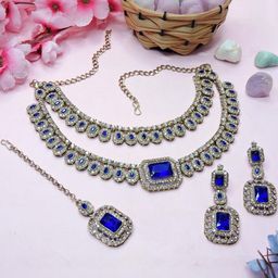 VATSALYA creation Gold-Plated Artificial Stones Jewellery Set-image-74