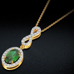 Joyalukkas Eternal Emerald Drop Diamond Pendant -3.1 gm-image-33