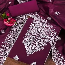 Peachmode Embroidered Unstitched Dress Material-image-78