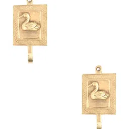 IndianShelf Gold-Toned 2 Pieces Brass Duck Key Hooks Cloth Hanger for Wall-picture-14