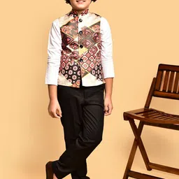 PRINTINDIA Boys Printed Satin Nehru Jacket-image-70
