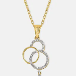 MAIORA Tripal Ring Diamond Pendant 14K Yellow Gold-image-14
