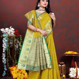 Reboot Fashions Woven Design Zari Pure Silk Saree-image-70