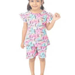 BAESD Girls Printed Short Sleeves T-shirt With Shorts-picture-30