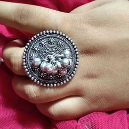 gurjari jewellers Beaded Oxidized Finger Ring-image-29