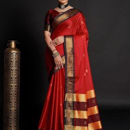 SILKWEAR Woven Design Zari Silk Cotton Ikat Saree-picture-39