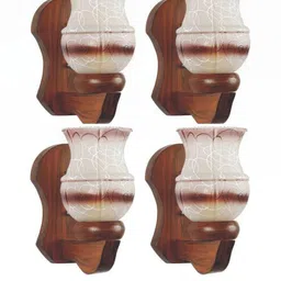 Somil Premium Designer Glass Wall / Night Lamp Elegant & Stylish Dcor Accent for Modern Interiors, color, Brown, White, Size:- 18.5 X 24.5 X 28.5 CM-4