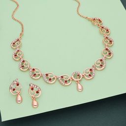 Lyriss Gold-Plated Artificial Stone Studded Jewellery Set-42
