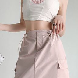 Outzidr A-Line Mini Cargo Skirt-image-12