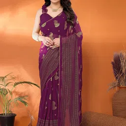 AMRUTKALA SAREES Ethnic Motifs Gotta Patti Block Print Saree-39