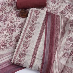 Meena Bazaar Floral Printed Embellished Linen Unstitched Dress Material-image-78
