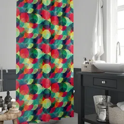 ArtzFolio Black & Green Printed Waterproof Shower Curtain-3