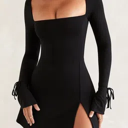 Outzidr Women 1Solid Bodycon Mini Dress-32