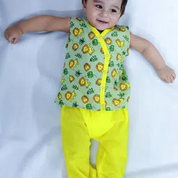 BownBee Infant Lion Print Kurta Pajama Set-image-20