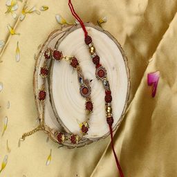 Craftlayout 6-Pcs Rudraksha Rakhi Ganesha Idol Greeting Card & Roli Chawal-image-29
