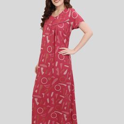 Glamoras Cotton Blend Maxi Nightdress-image-47