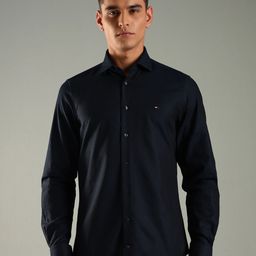 Tommy Hilfiger Slim Fit Geometric Printed Pure Cotton Formal Shirt-picture-20