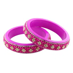 ZULKA Set Of 2 Lac Stone Studded Kada Bangles image 5