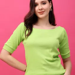 SCORPIUS Cotton Boat Neck Top-picture-26