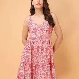 OBSHIVKA Paisley Printed Fit & Flare Mini Dress-image-85