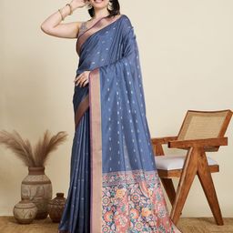 Mitera Ethnic Motifs Printed Zari Saree-picture-2