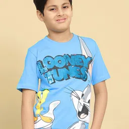 Kids Ville Boys Looney Tunes Printed Pure Cotton Short Sleeve T-Shirt-image-16