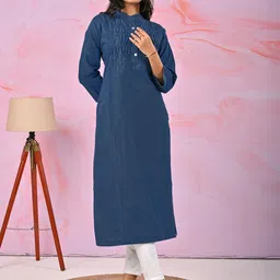 Jevi Prints Women Indigo Denim Kurta-picture-13