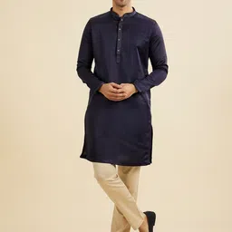 Manyavar Mandarin Collar Straight Kurta With Trouser-image-6