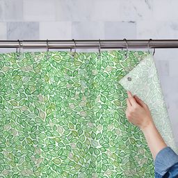 ArtzFolio Green & White Printed Waterproof Shower Curtain-image-104