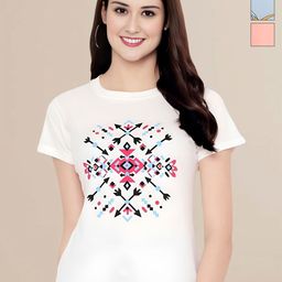 Mast & Harbour Women Typography 3 Printed Applique T-shirt-image-89