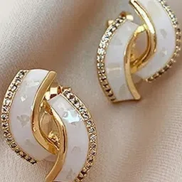 Lady Raiment Contemporary White CC Korean Studs Crystal Alloy Studs Earrings-image-88
