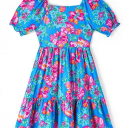 Hola Bonita Floral Print Georgette A-Line Dress image 2