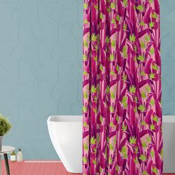 ArtzFolio Pink & Green Printed Waterproof Shower Curtain-image-36