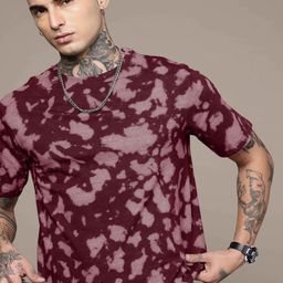 R.Code by The Roadster Life Co. Tie And Dye Dyed Round Neck Relaxed Fit T-shirt-picture-45