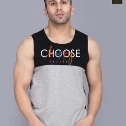 SLOWLORIS Pack Of 2 Bio-Wash Combed Cotton Gym Vests VSL26 CMB(CHS BLACKGREY)(CHS OLIVE)-picture-45