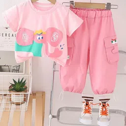 POP STREET KIDS Girls Printed T-shirt With Joggers-picture-3